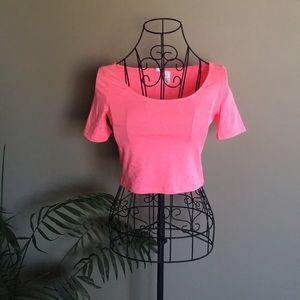✨NEW LIST✨ U Neck Scoop Neck Crop Neon Tee